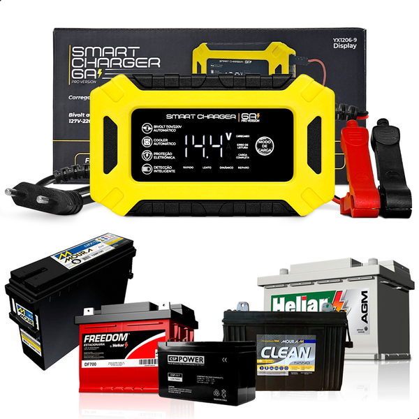 Smart Charger 6A PRO - Carregador de Bateria Automotivo 12V